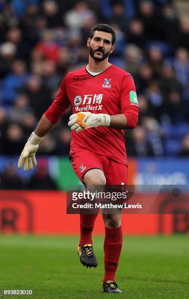Julian Speroni of Crystal Palace in action during the Premier League match between Leicester City and Crystal Palace at The King Power Stadium on...