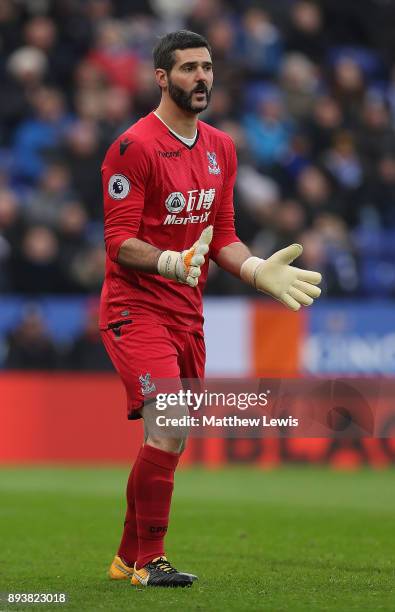 Julian Speroni of Crystal Palace in action during the Premier League match between Leicester City and Crystal Palace at The King Power Stadium on...