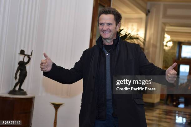 Enzo Salvi during the photocall of the film "Natale da Chef", directed by the director Neri Parenti.
