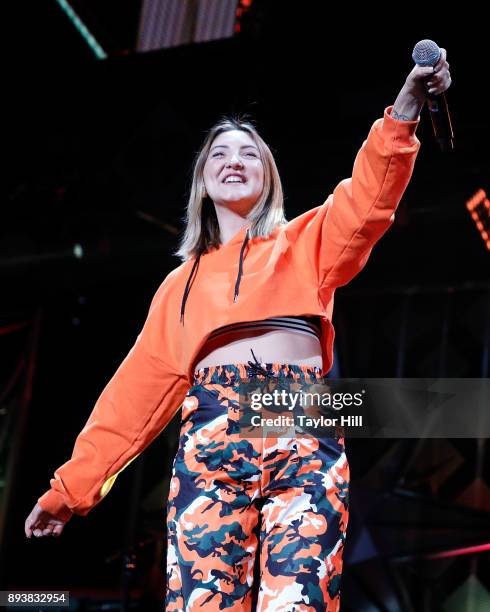 Julia Michaels performs during the Power 96.1 iHeartRadio Jingle Ball 2017 at Philips Arena on December 15, 2017 in Atlanta, Georgia.