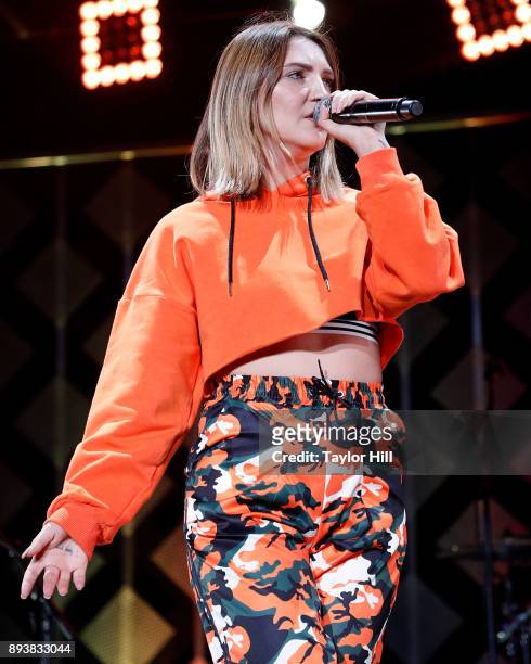 Julia Michaels performs during the Power 96.1 iHeartRadio Jingle Ball 2017 at Philips Arena on December 15, 2017 in Atlanta, Georgia.