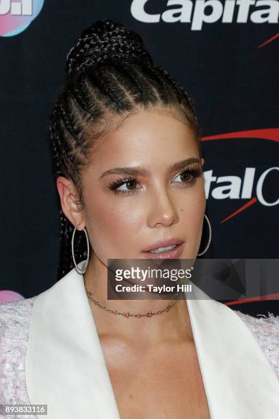 Halsey attends the Power 96.1 iHeartRadio Jingle Ball 2017 at Philips Arena on December 15, 2017 in Atlanta, Georgia.