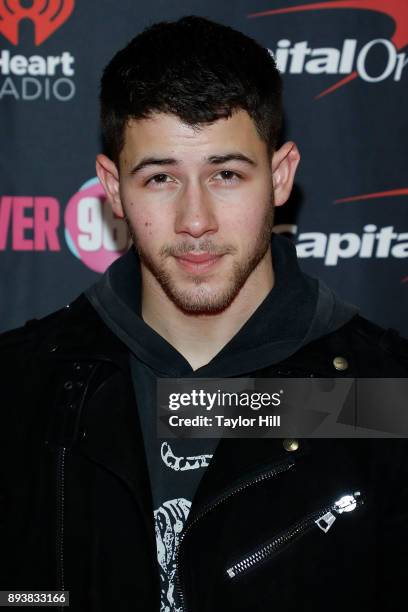 Nick Jonas attends the Power 96.1 iHeartRadio Jingle Ball 2017 at Philips Arena on December 15, 2017 in Atlanta, Georgia.