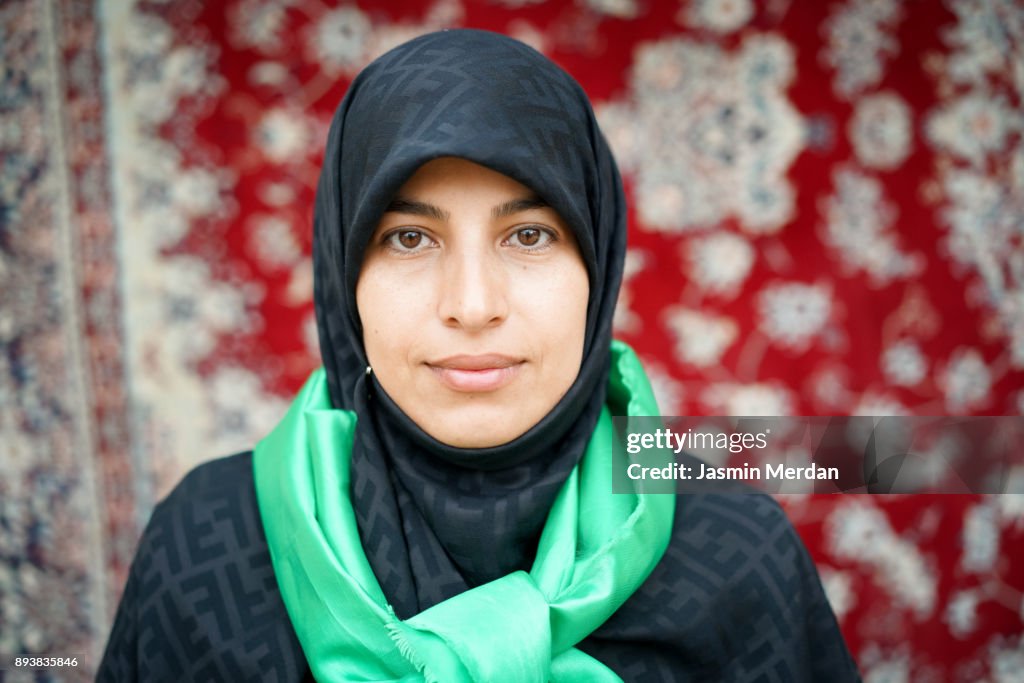 Muslim woman portrait on street