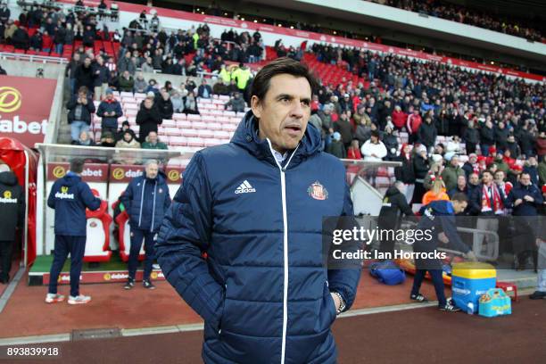 Sunderland manager Chris Coleman during the Sky Bet Championship match between Sunderland and Fulham at Stadium of Light on December 16, 2017 in...