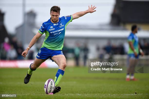 Galway , Ireland - 16 December 2017; Jack Carty of Connacht kicks a penalty during the European Rugby Challenge Cup Pool 5 Round 4 match between...