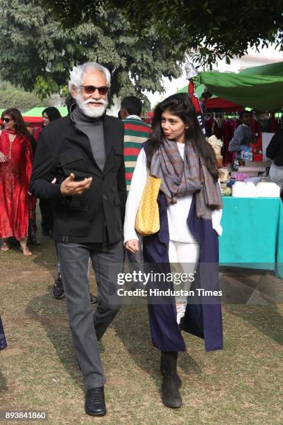 President Sunil Sethi and Designer Tanira Sethi Dang during the Winter Carnival 2017 organised by NGO Tamanna, at the Residence of British High...