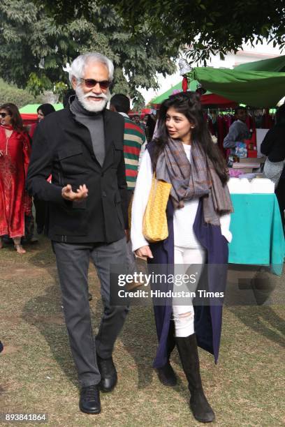 President Sunil Sethi and Designer Tanira Sethi Dang during the Winter Carnival 2017 organised by NGO Tamanna, at the Residence of British High...