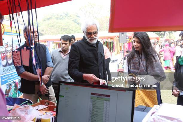 President Sunil Sethi and Designer Tanira Sethi Dang during the Winter Carnival 2017 organised by NGO Tamanna, at the Residence of British High...