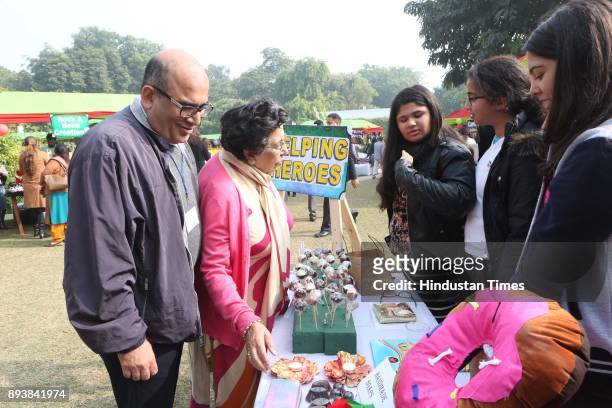 Vikram and Shayama Chona during the Winter Carnival 2017 organised by NGO Tamanna, at the Residence of British High Commissioner, on December 15,...