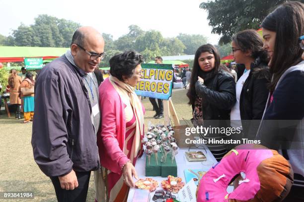 Vikram and Shayama Chona during the Winter Carnival 2017 organised by NGO Tamanna, at the Residence of British High Commissioner, on December 15,...