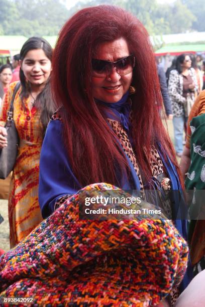 Shahnaz Husain, CEO of Shahnaz Herbals Inc, during the Winter Carnival 2017 organised by NGO Tamanna, at the Residence of British High Commissioner,...