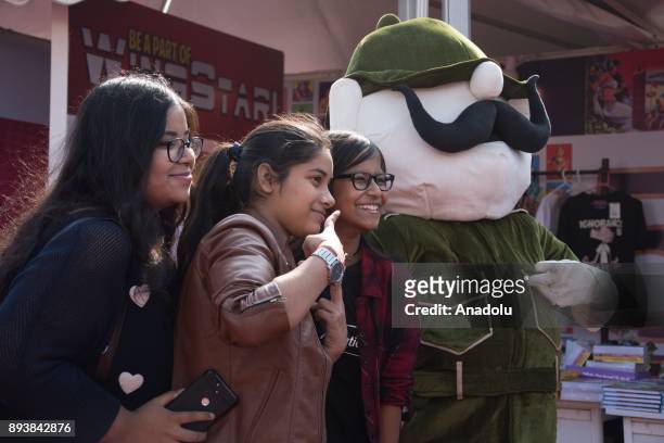 Participants attend the Delhi Comic Con sponsored by Maruti Suzuki with their costumes in New Delhi, India on December 16, 2017.