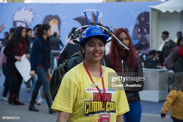 Participants attend the Delhi Comic Con sponsored by Maruti Suzuki with their costumes in New Delhi, India on December 16, 2017.