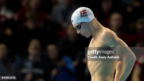 Sebastian Ovesen of Denmark competes during the Men's 100m Freestyle Heats at the European Short Course Swimming Championships on December 16, 2017...