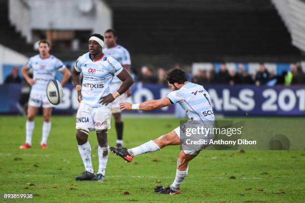 Maxime Machenaud of Racing during the European Champions Cup match between Racing 92 and Castres at Stade Yves Du Manoir on December 16, 2017 in...