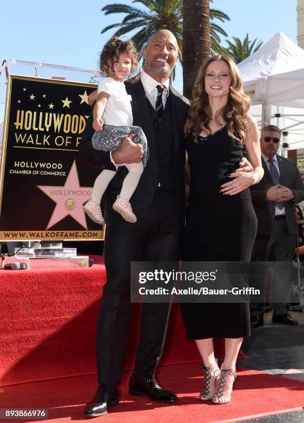 Actor Dwayne Johnson, wife Lauren Hashian and daughter Jasmine Johnson attend the ceremony honoring Dwayne Johnson with star on the Hollywood Walk of...