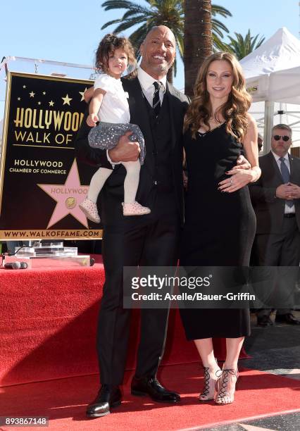 Actor Dwayne Johnson, wife Lauren Hashian and daughter Jasmine Johnson attend the ceremony honoring Dwayne Johnson with star on the Hollywood Walk of...