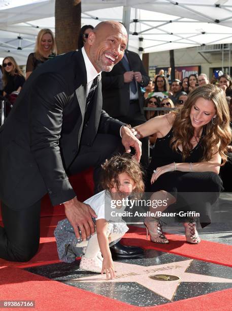 Actor Dwayne Johnson, wife Lauren Hashian and daughter Jasmine Johnson attend the ceremony honoring Dwayne Johnson with star on the Hollywood Walk of...