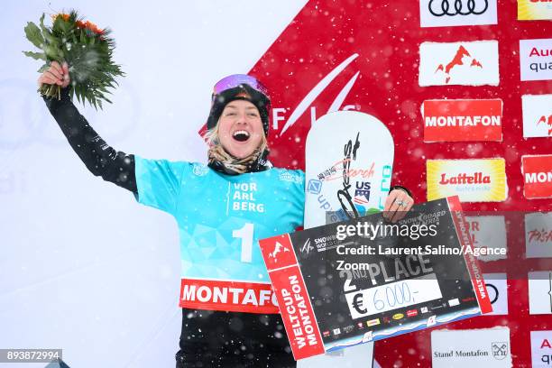 Faye Gulini of USA takes 2nd place during the FIS Freestyle Ski World Cup, Men's and Women's Ski Snowboardcross on December 16, 2017 in Montafon,...