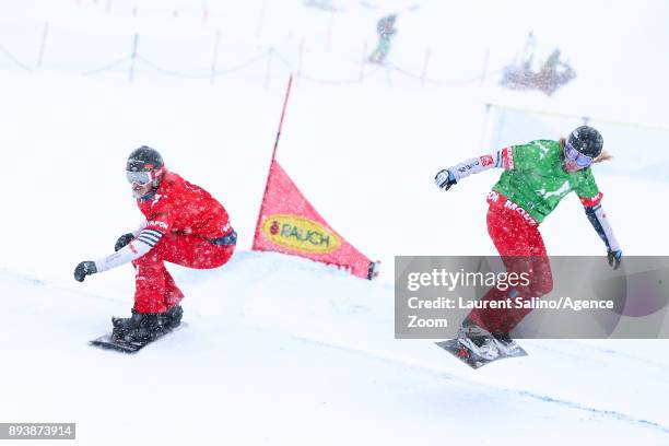 Chloe Trespeuch of France competes, Charlotte Bankes of France competes during the FIS Freestyle Ski World Cup, Men's and Women's Ski Snowboardcross...