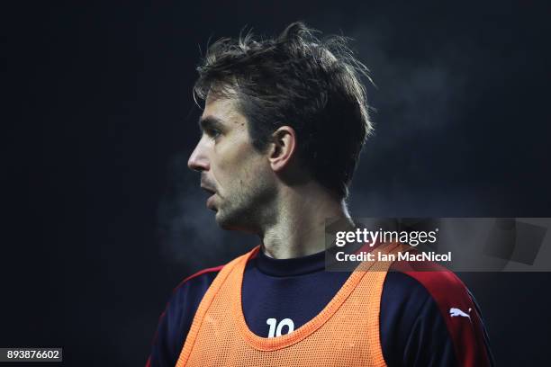 Niko Kranjcar of Rangers during the Ladbrokes Scottish Premiership match between Rangers and St Johnstone at Ibrox Stadium on December 16, 2017 in...