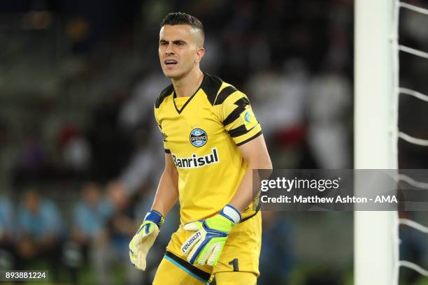 Marcelo Grohe of Gremio FBPA looks on during the FIFA Club World Cup UAE 2017 final match between Gremio and Real Madrid CF at Zayed Sports City...