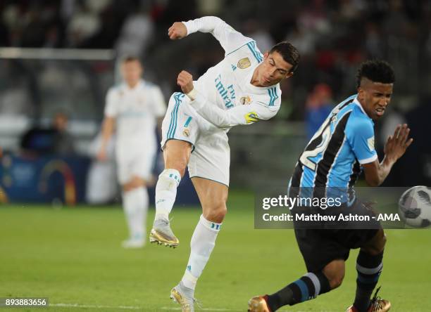 Cristiano Ronaldo of Real Madrid in action during the FIFA Club World Cup UAE 2017 final match between Gremio and Real Madrid CF at Zayed Sports City...