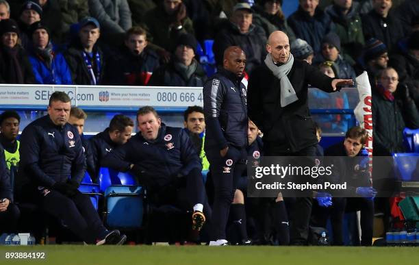 Reading Manager Jaap Stam during the Sky Bet Championship match between Ipswich Town and Reading at Portman Road on December 16, 2017 in Ipswich,...