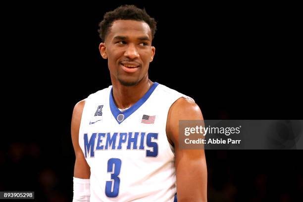 Jeremiah Martin of the Memphis Tigers looks on in the second half against the Louisville Cardinals during their Gotham Classic game at Madison Square...