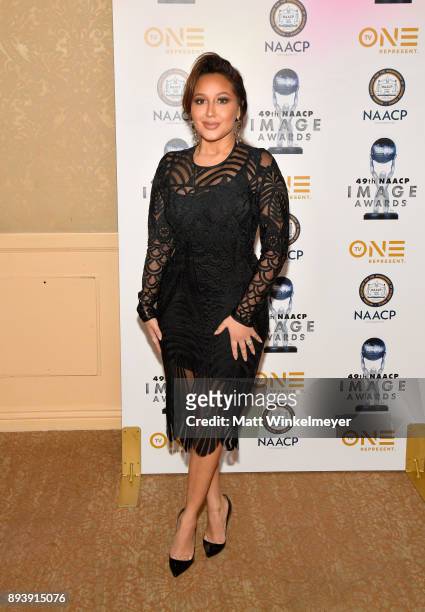 Adrienne Houghton attends the 49th NAACP Image Awards Nominees' Luncheon at The Beverly Hilton Hotel on December 16, 2017 in Beverly Hills,...
