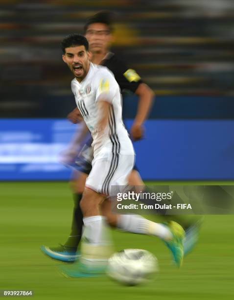 Mbark Boussoufa of Al Jazira in action during the FIFA Club World Cup UAE 2017 third place match between Al Jazira and CF Pachuca at Zayed Sports...