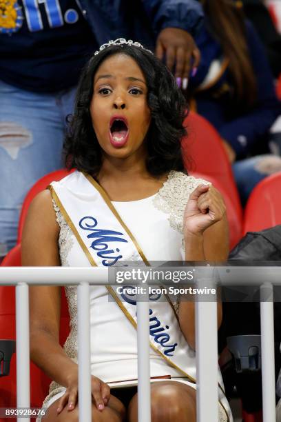 Aggies Miss Senior reacts to a call during the bowl game between the North Carolina A&T Aggies and the Grambling State Tigers on December 16, 2017 at...