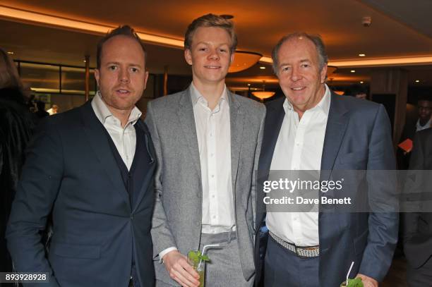 Max Dundas, Alexander Dundas and Lord Bruce Dundas attend Alexander Dundas's 18th birthday party hosted by Lord and Lady Dundas on December 16, 2017...