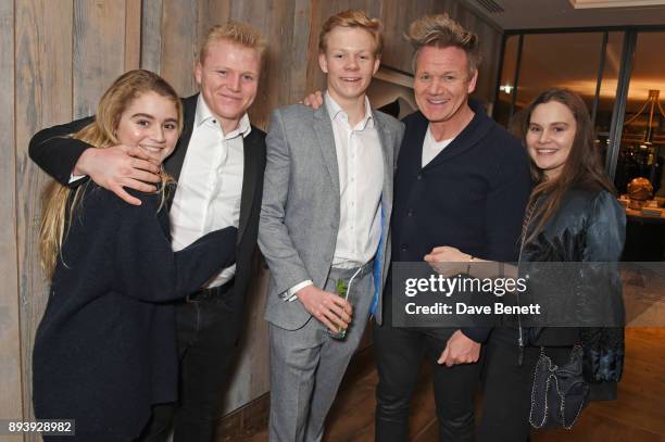 Matilda Ramsay, Jack Ramsay, Alexander Dundas, Gordon Ramsay and Holly Ramsay attend Alexander Dundas's 18th birthday party hosted by Lord and Lady...