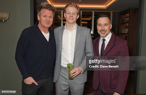 Gordon Ramsay, Alexander Dundas and David Furnish attend Alexander Dundas's 18th birthday party hosted by Lord and Lady Dundas on December 16, 2017...