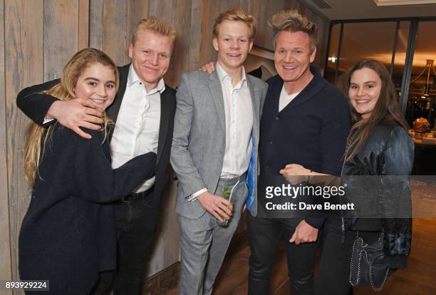 Matilda Ramsay, Jack Ramsay, Alexander Dundas, Gordon Ramsay and Holly Ramsay attend Alexander Dundas's 18th birthday party hosted by Lord and Lady...