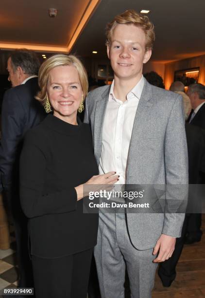 Ruth Kennedy, Lady Dundas, and Alexander Dundas attend Alexander Dundas's 18th birthday party hosted by Lord and Lady Dundas on December 16, 2017 in...