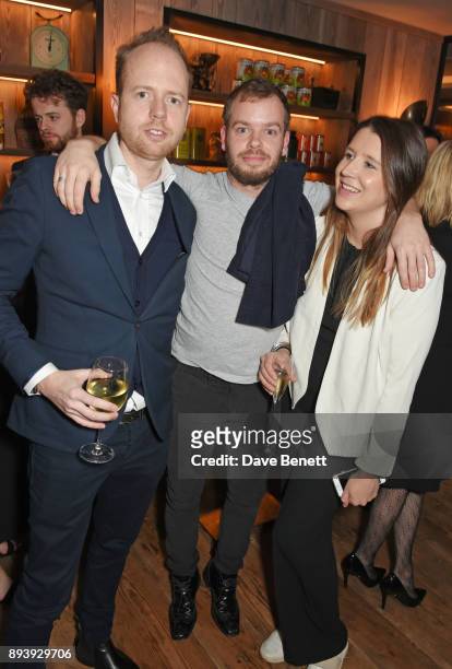 Max Dundas, Harry Dundas and Loulou Dundas attend Alexander Dundas's 18th birthday party hosted by Lord and Lady Dundas on December 16, 2017 in...
