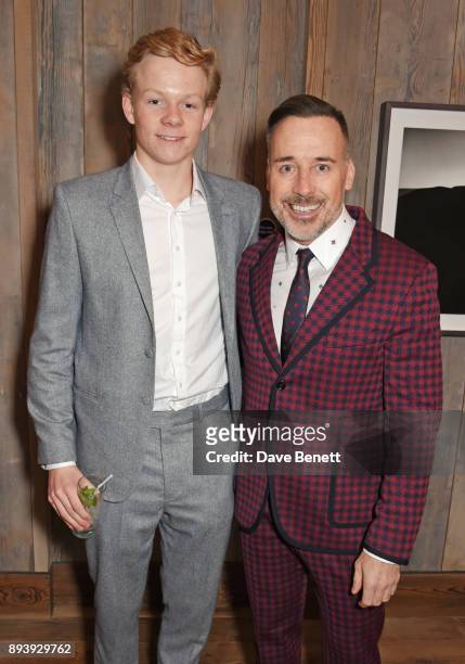 Alexander Dundas and David Furnish attend Alexander Dundas's 18th birthday party hosted by Lord and Lady Dundas on December 16, 2017 in London,...