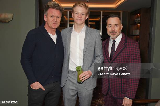 Gordon Ramsay, Alexander Dundas and David Furnish attend Alexander Dundas's 18th birthday party hosted by Lord and Lady Dundas on December 16, 2017...