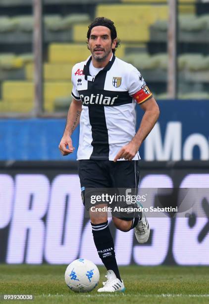 Alessandro Lucarelli of Parma Calcio in action during the Serie B match between Parma Calcio and AC Cesena at Stadio Ennio Tardini on December 16,...