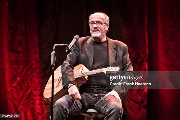 German comedian and singer Hans Werner Olm performs live on stage during a concert at the Ernst-Reuter-Saal on December 16, 2017 in Berlin, Germany.