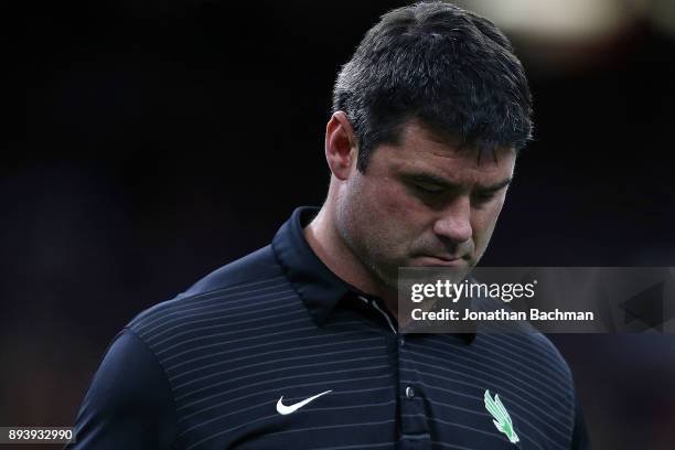 Head coach Seth Littrell of the North Texas Mean Green reacts during the second half of the R+L Carriers New Orleans Bowl against the Troy Trojans at...