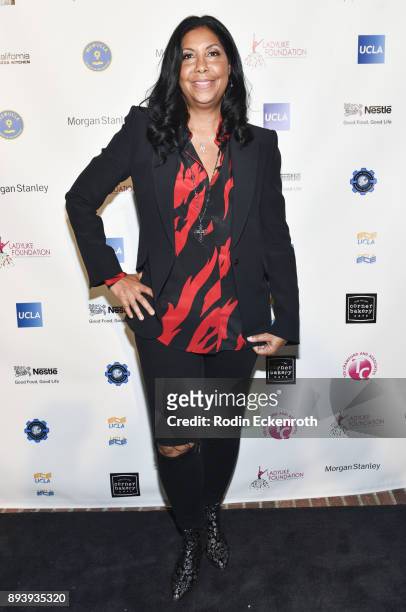 Philanthropist/businesswoman Cookie Johnson poses for portrait at the 6th Annual Ladylike Day at UCLA Panel and Program at UCLA on December 16, 2017...
