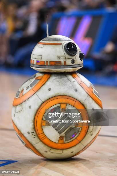 Of Star Wars The Last Jedi looks on during an college basketball game between the Cincinnati Bearcats and the UCLA Bruins on December 16 at Pauley...