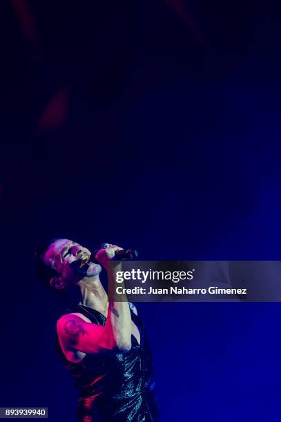 Dave Gaham of Depeche Mode performs at WiZink Center on December 16, 2017 in Madrid, Spain.