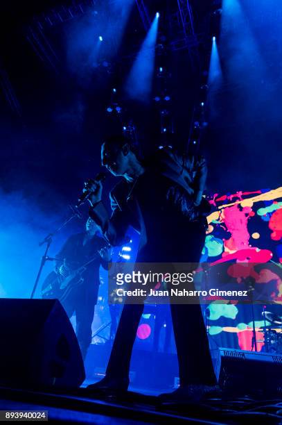 Dave Gaham of Depeche Mode performs at WiZink Center on December 16, 2017 in Madrid, Spain.
