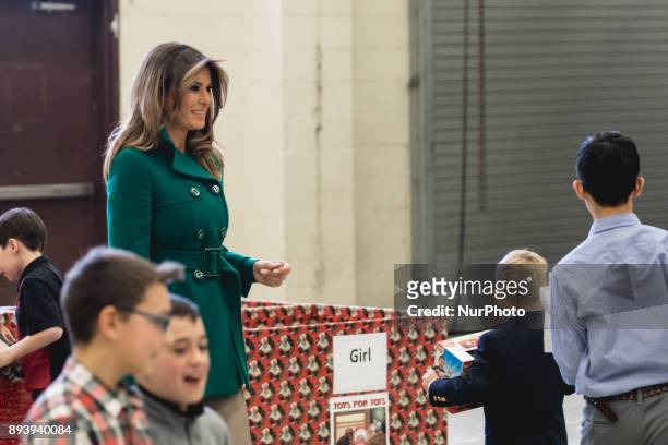 First Lady Melania Trump visited Joint Base Anacostia-Bolling in Washington, D.C., where she joined military families for the Marine Corps' annual...