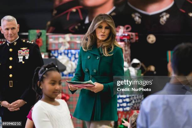 First Lady Melania Trump visited Joint Base Anacostia-Bolling in Washington, D.C., where she joined Lieutenant General Rex McMillan and the Marines...